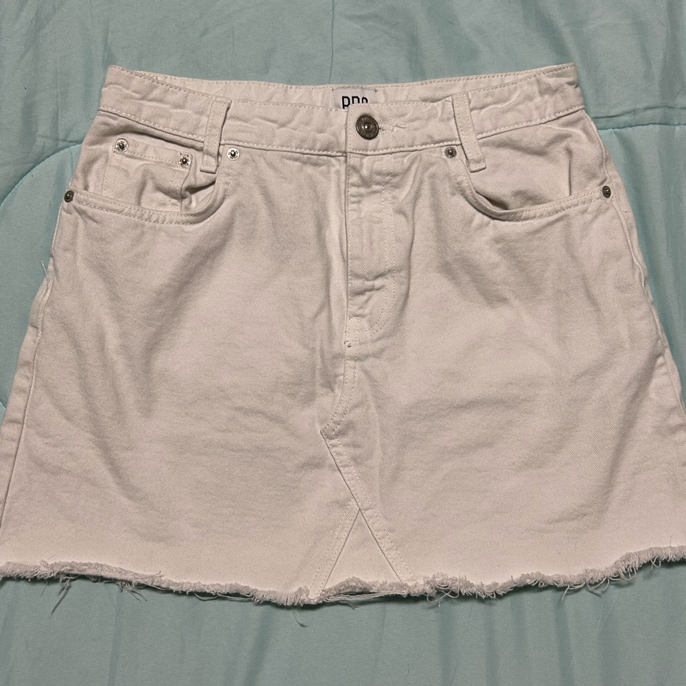 white mini skirt
